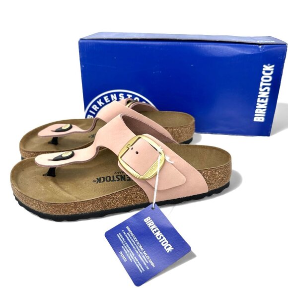 Birkenstock Gizeh Big Buckle Soft Pink Leather Women’s Sandals EU 38 Regular Fit - Picture 5 of 11
